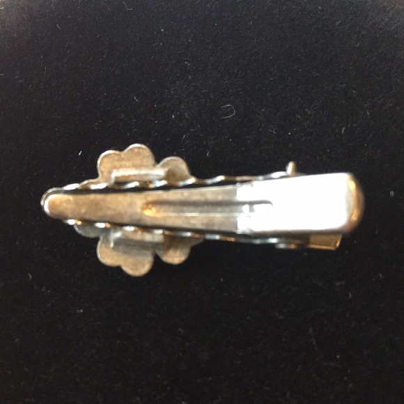 Vintage Barcela Grey & Silver Brooch, Clover Hair Clip & Natural Stone Amulet - Picture 8 of 9